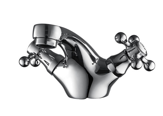 Two Handle  Monobloc Chrome Brass Contemporary Basin Mixer T8063AW