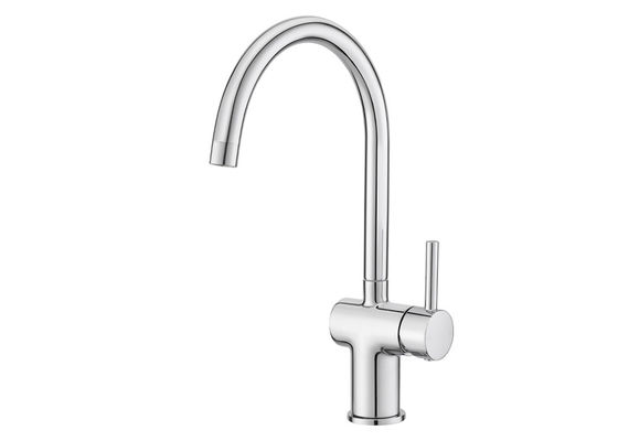 Single Chrome Handle Brass Kitchen Mixer Faucet With Adjustable Speed T8006