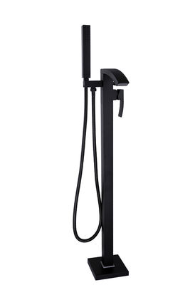 Modern Floor Mounted Bath Shower Mixer Black Finish Morden Style T8320