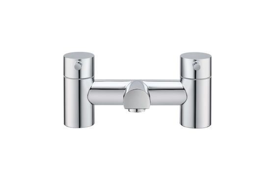 Chrome Finished Brass Shower Bath Mixer Double Handle Ceramic Valve T8204