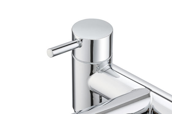 Chrome Finished Brass Shower Bath Mixer Double Handle Ceramic Valve T8204