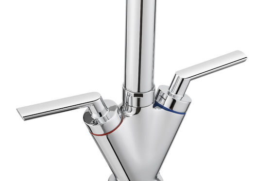 Double Handle Mono Mixer Kitchen Tap Chrome With 360 Degree Swivel Spout
