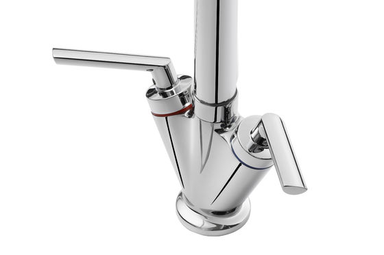 Double Handle Mono Mixer Kitchen Tap Chrome With 360 Degree Swivel Spout