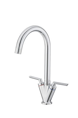 Double Handle Mono Mixer Kitchen Tap Chrome With 360 Degree Swivel Spout