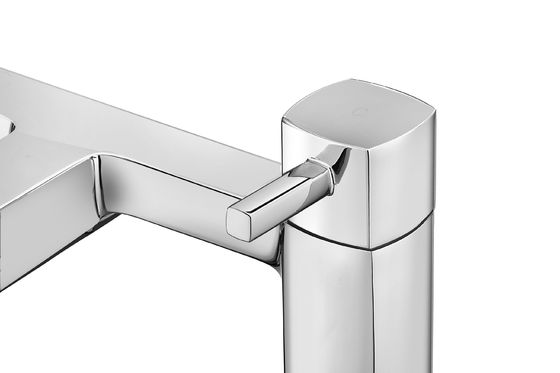 Chrome Double Handle Bath Mixer Taps Modern Ceramic Brass Long Lasting