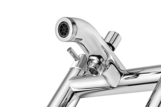 Double Handle Bath Shower Faucet luxurious polished chrome finish T9681