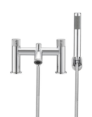 Double Handle Bath Shower Faucet luxurious polished chrome finish T9681