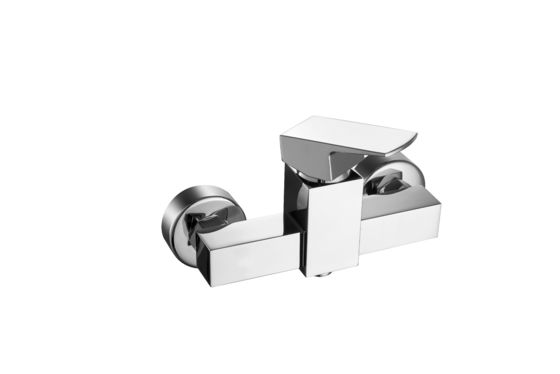 Bath Mounted In Wall Shower Mixer Chrome Single Brass Contemporary T2064