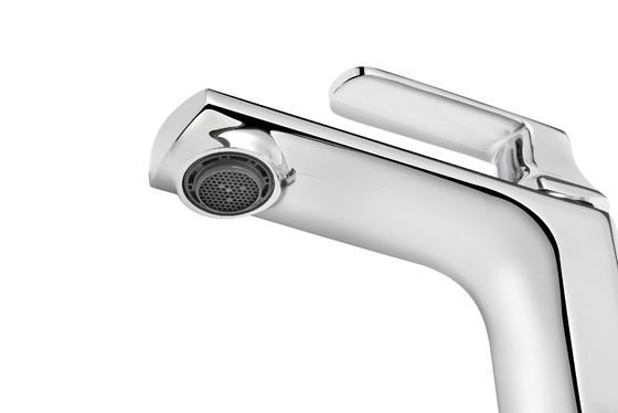 Single Lever Contemporary Brass Bathroom Mixer Tap Monobloc Chrome