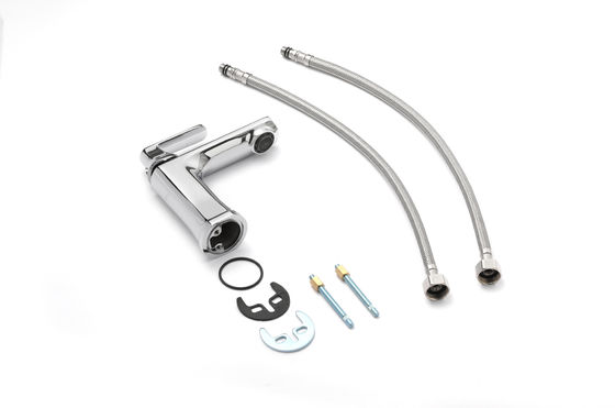 Single Lever Contemporary Brass Bathroom Mixer Tap Monobloc Chrome