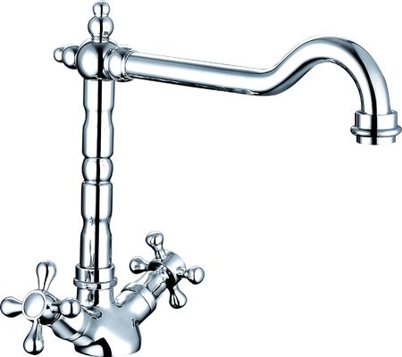 250 mm Kitchen Mixer Faucet Double Handle Single Hole Sink Mixer Taps T81053