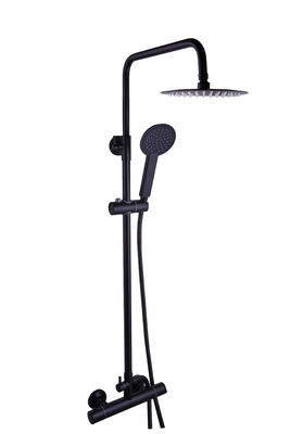 Round Black Thermostatic Shower Tap With Brass Material For Bathroom S1033A