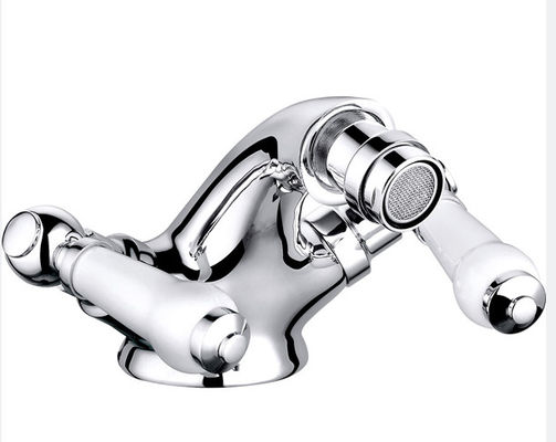 Brass Material Chrome Finish Control Double Handle Bidet Mixer Tap T8353