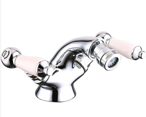 Brass Material Double Handle Chrome Finish Bidet Mixer Tap T9043