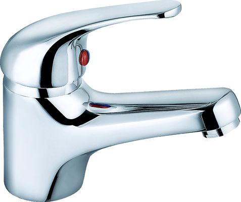 Chrome Finish Basin Mixer Faucet With Modern Style For Bath T8022MW