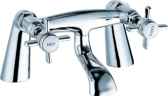 Double Handle Bath Shower Mixer Faucet Chrome Finish For Bathroom T8049N