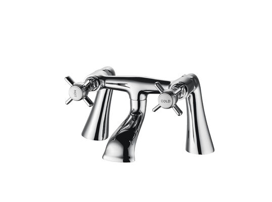 Double Handle Bath Shower Mixer Faucet Chrome Finish For Bathroom T8049N
