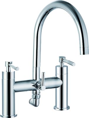 Chrome Finish Double Handle Brass Material Bath Shower Mixer T80511