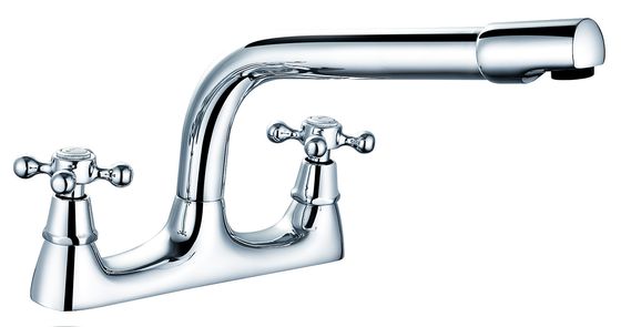 Modern Chrome Double Handle Pressure Basin Faucet With Ceramic Cartridge T8068A
