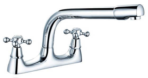 Modern Chrome Double Handle Pressure Basin Faucet With Ceramic Cartridge T8068A