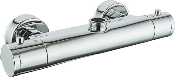 Contemporary Chrome Thermostatic Bath Mixer With Polished Brass T80822