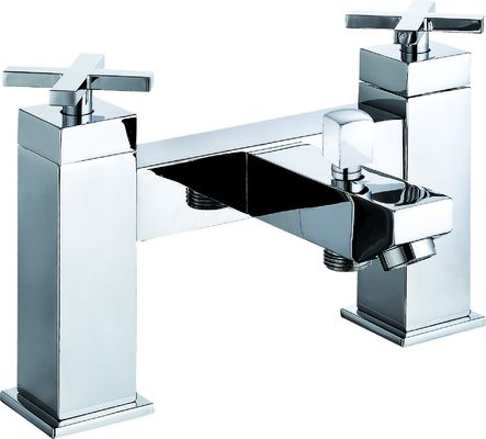 Stylish Chrome Finished Double Handle Brass Bath Shower Mixer T8301