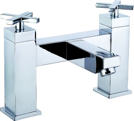 Double Handle Basin Mixer Faucet in Chrome Finish for Modern Bathroom T8304
