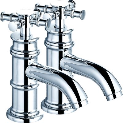Sleek Chrome Bathroom Mixer Faucet With Polished Brass Fixtures T8345