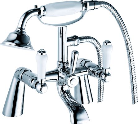 Modern Chrome Finish Bath Mixer Taps Double Handle T8351