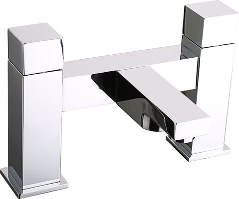 Chrome Finish Brass Basin Mixer Faucet With Contemporary Design T8594