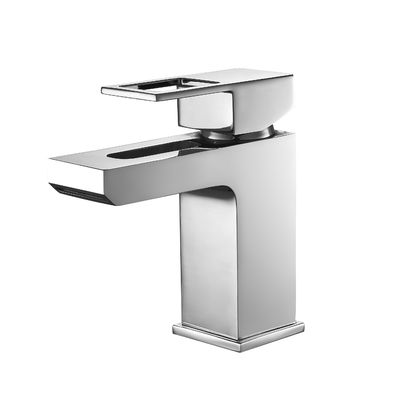 Contemporary Ceramic Valve Type Basin Faucet with Single Handle T8602