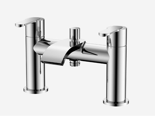 Double Handle Bath Shower Mixer In Chrome For Bathroom T8781