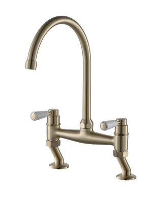 Double Handle Kitchen Mixer Faucet Brass Design Ensuring Performance T93017