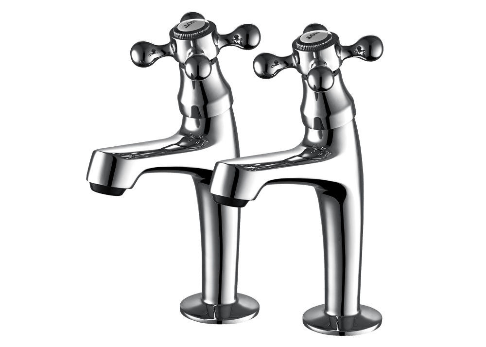 1/2 Pair Chrome Basin Taps Standard Size With 3 Years Warranty