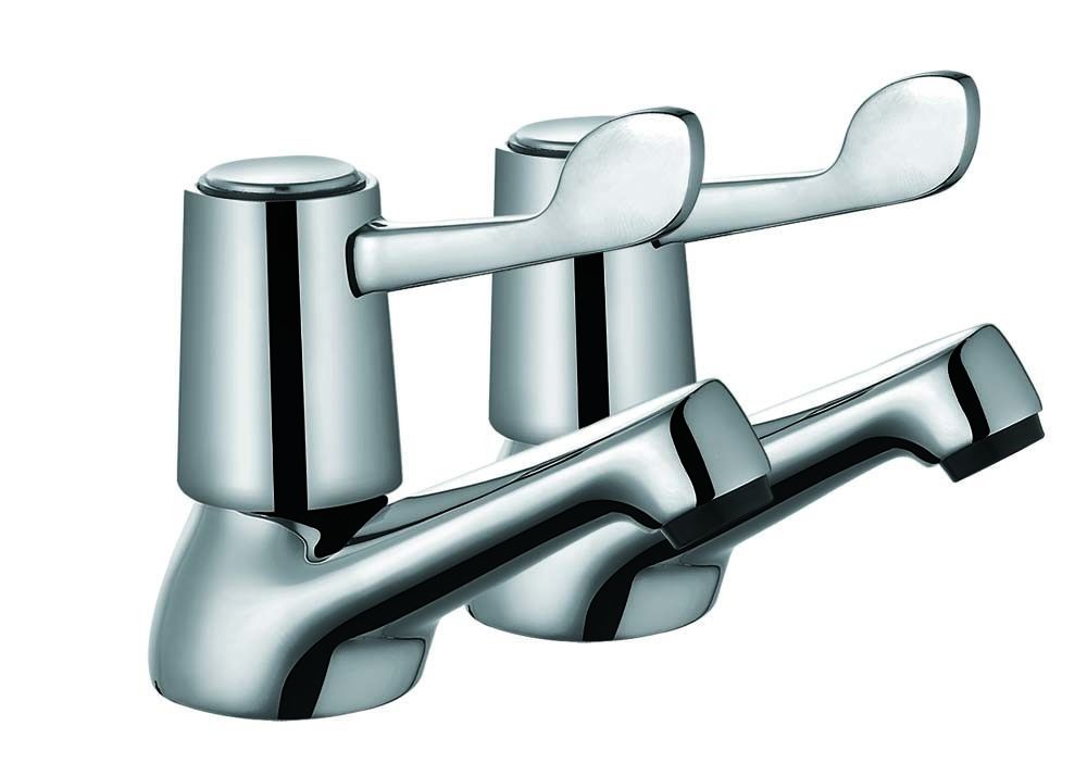 Coral 3/4 Pair Bath Taps Brass Polished With Elegant Chrome Finish