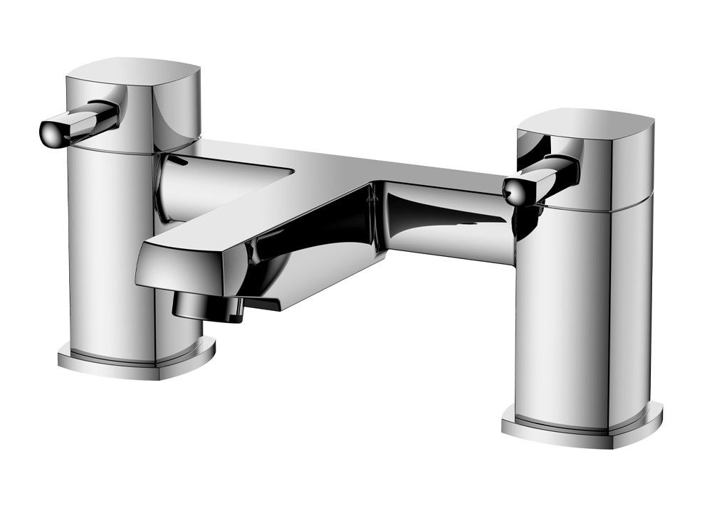 Double Layer Filler Bath Shower Mixer Chrome Finish 2 Handles