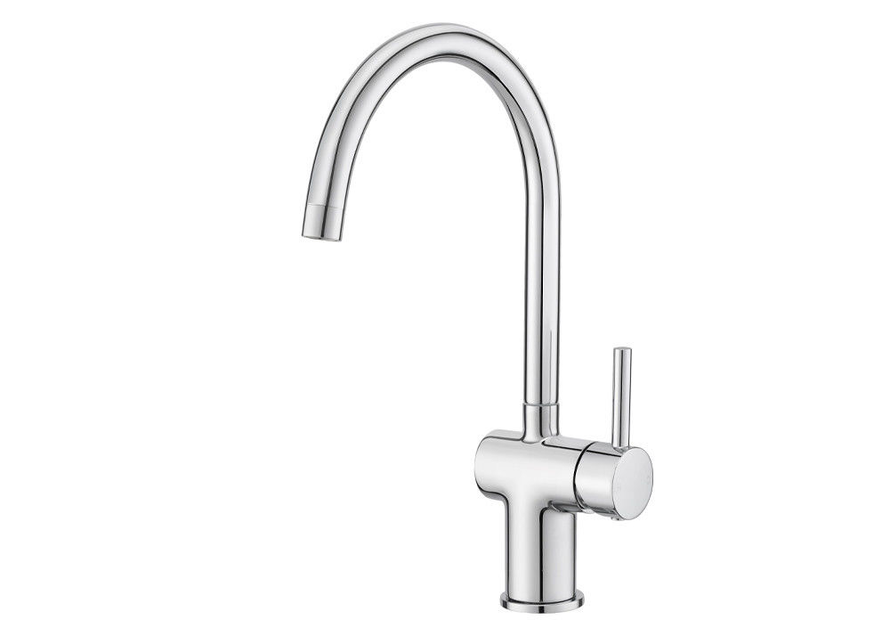 Single Chrome Handle Brass Kitchen Mixer Faucet With Adjustable Speed T8006