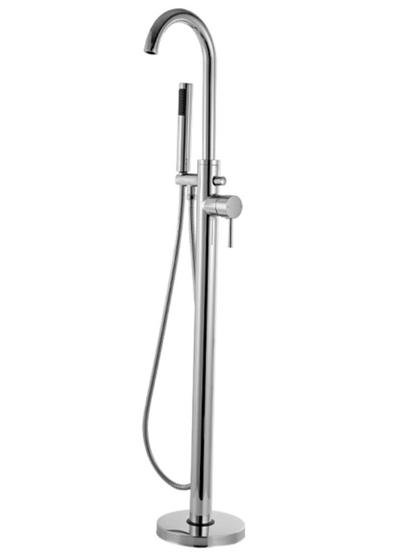 1160 Mm Floor Mounted Bath Mixers Brass Chrome free standing mixer taps T8000