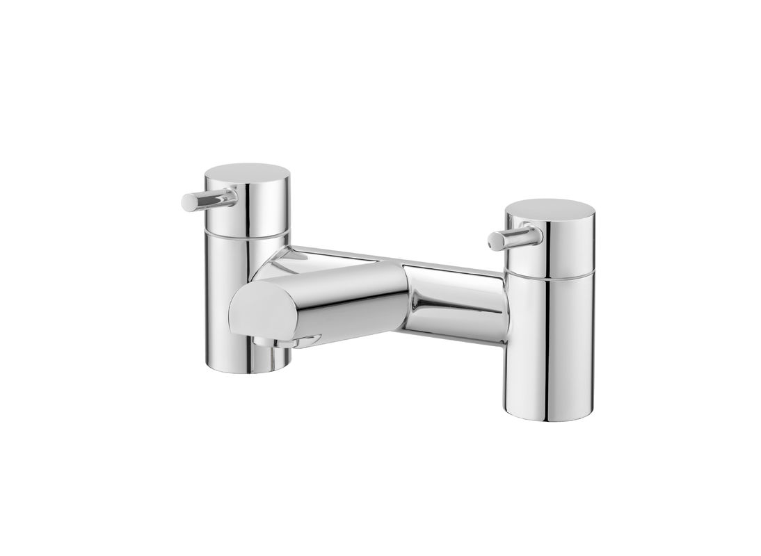 Chrome Finished Brass Shower Bath Mixer Double Handle Ceramic Valve T8204