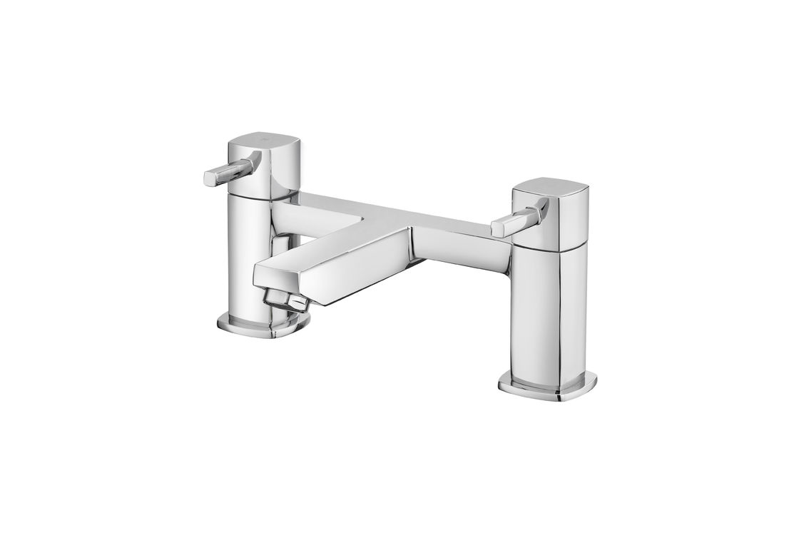 Chrome Double Handle Bath Mixer Taps Modern Ceramic Brass Long Lasting