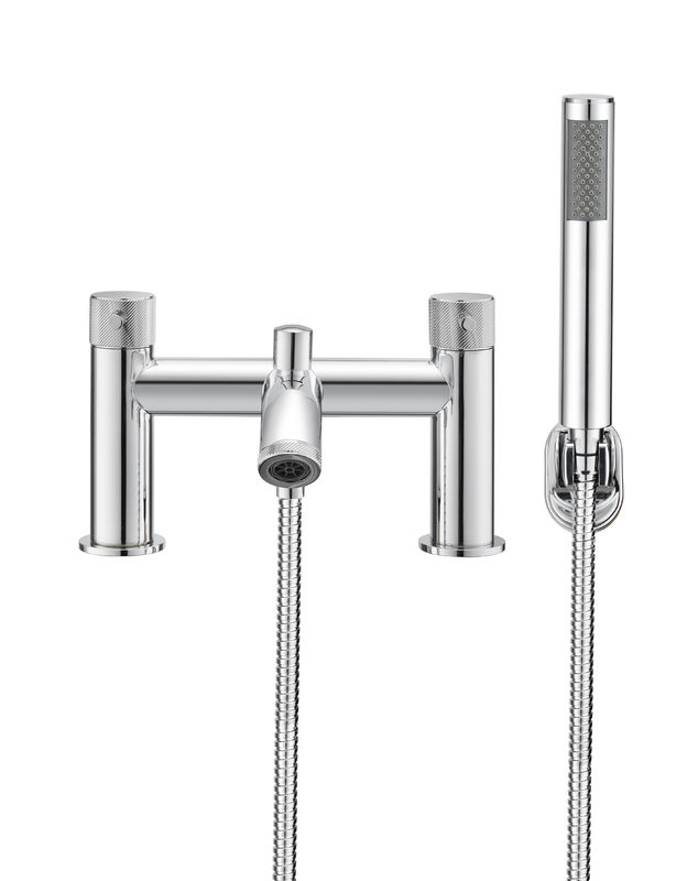 Double Handle Bath Shower Faucet luxurious polished chrome finish T9681