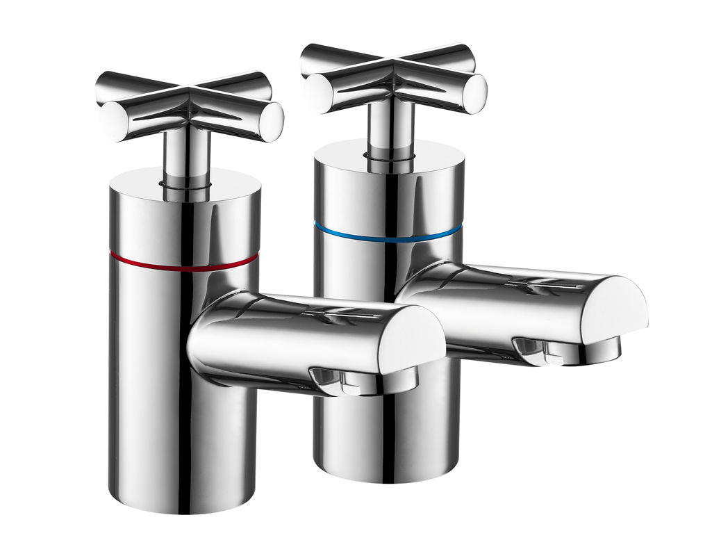 3/4 Pair Brass Bath Faucet Ceramic Valve Smooth Reliable Operation