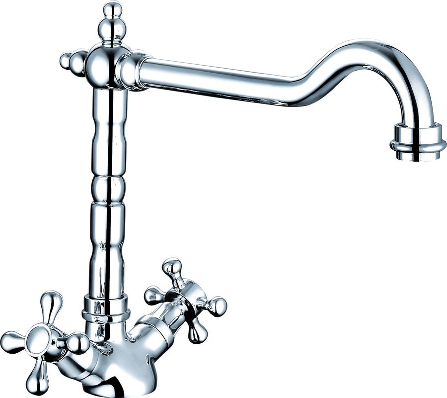 250 mm Kitchen Mixer Faucet Double Handle Single Hole Sink Mixer Taps T81053