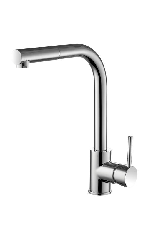 Height 335mm Chrome Basin Mixer Taps Single Lever Monobloc