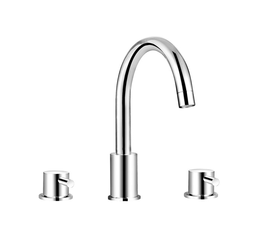 Cleanroom Bath Shower Mixer Contemporary Double Handle Three Hole