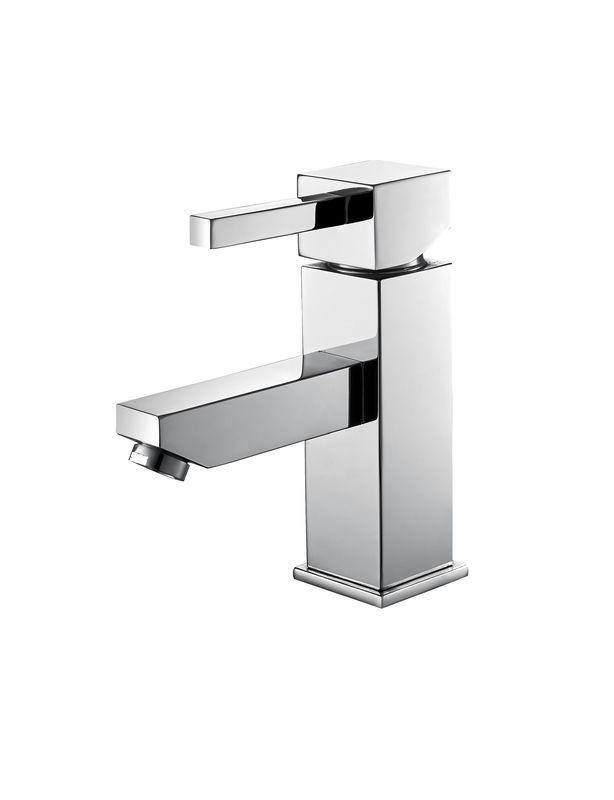Chrome Finish Modern Basin Mixer Faucet with Brass Material T8172W