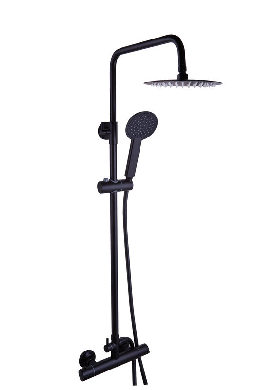 Round Black Thermostatic Shower Tap With Brass Material For Bathroom S1033A