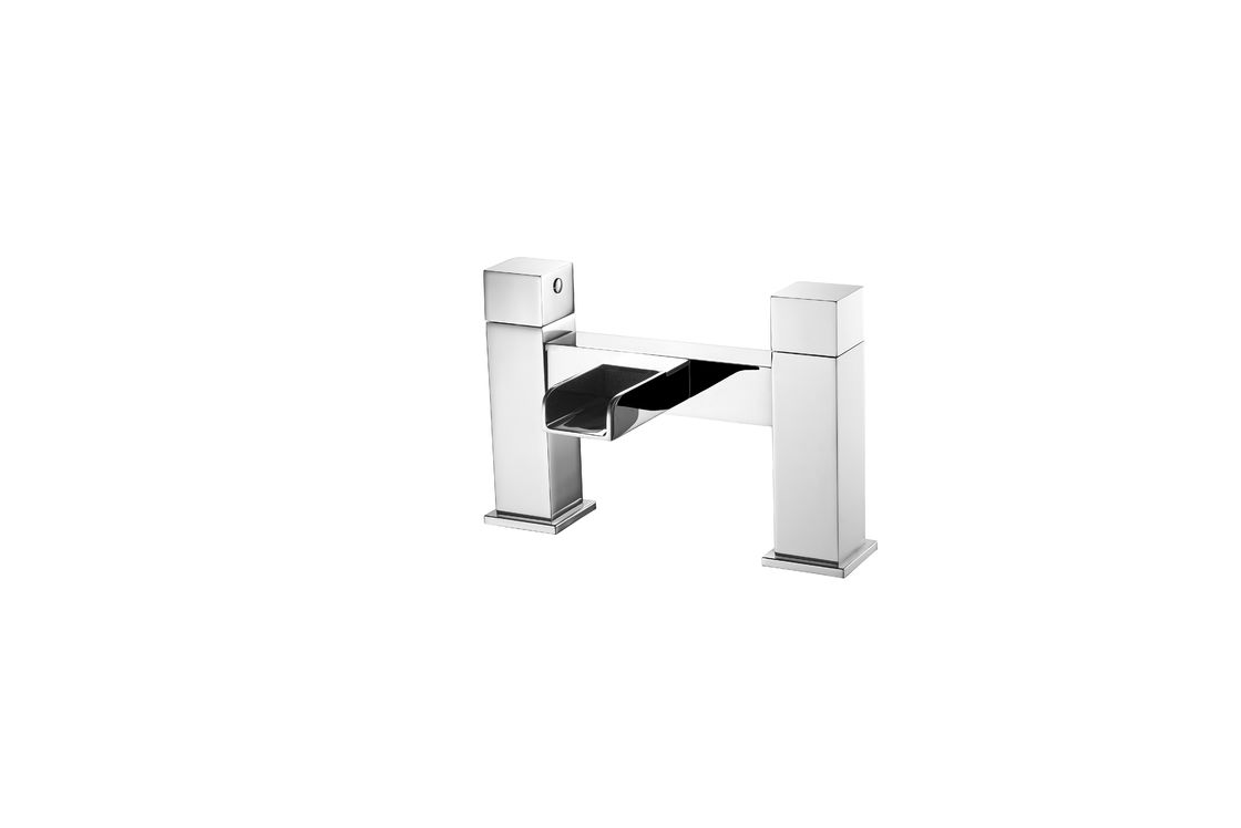 Bathroom Bath Shower Mixer Faucet with Double Handle Chrome Finish T8434A
