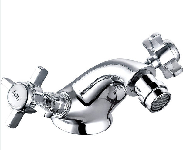 Chrome Finish Brass Bidet Mixer Tap with Double Handle T8045