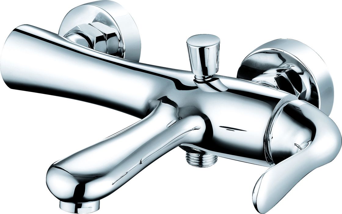 Contemporary Single Handle Wall Mounted Shower Mixer Made of Brass T2051
